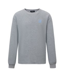 Waffle Long Sleeve T-Shirt for Couples - Retro Autumn Sweatshirt with Round Neck - Trendy 90s Style Top