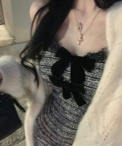 Waist-Cinching Bow Tie Camisole Dress for Women - Stylish Sweet & Spicy Fitted Short Skirt for Spring and Summer