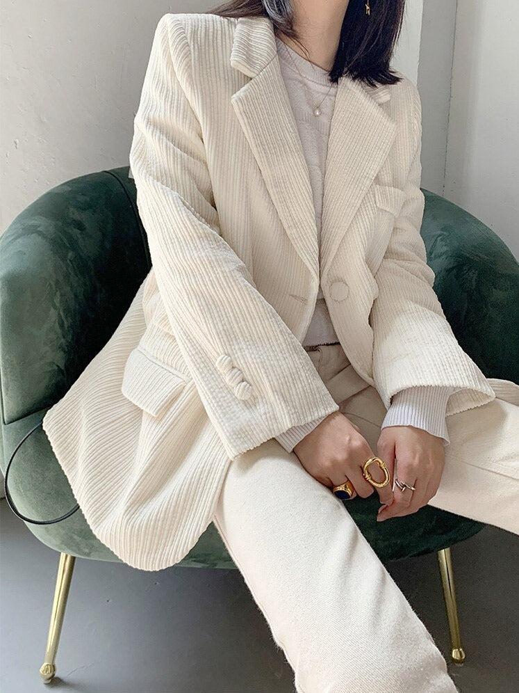 Warm Autumn Color Outfits, Grunge Woman Outfits - Light Academia Corduroy Blazer Warm Autumn Color Outfits, Grunge Woman Outfits - Light Academia Corduroy Blazer