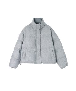 Warm Duck Down Sheepskin Coat with Stand Collar - Autumn Winter Outerwear for Trendy Style