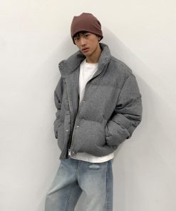 Warm Duck Down Sheepskin Coat with Stand Collar - Autumn Winter Outerwear for Trendy Style