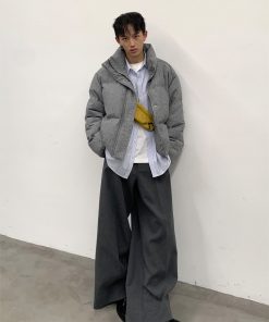 Warm Duck Down Sheepskin Coat with Stand Collar - Autumn Winter Outerwear for Trendy Style