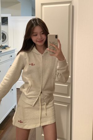 Warm Hoodie Short Jacket Set with Low-Waist Pants and Mini Skirt for Fall Winter Fashion - Trendy Look for Hot Girls
