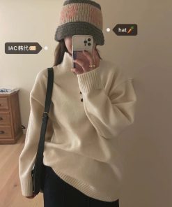 Warm Knitted Crochet Fisherman Bucket Hat with Nordic Snowflakes â€“ Korean Style Winter Accessory for Cozy Fashion