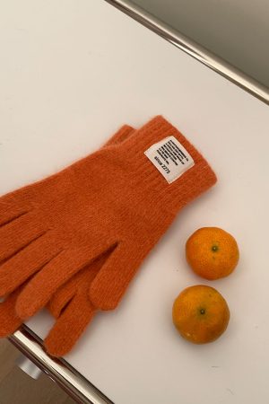 Warm Korean Style Five-Finger Touchscreen Knitted Gloves for Women - Winter 2025 Windproof and Frostproof Cycling Accessories