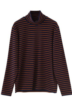 Warm Thickened Brushed Fleece High-Neck Long Sleeve Thermal T-Shirt - Color-Printed Striped Australian Wool Base Layer