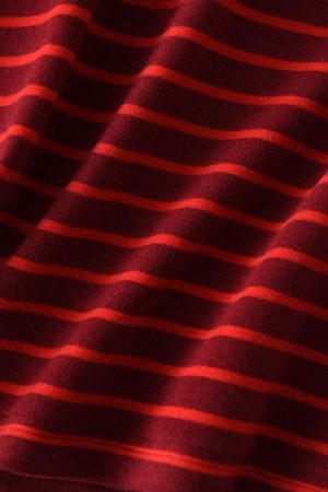 Warm Thickened Brushed Fleece High-Neck Long Sleeve Thermal T-Shirt - Color-Printed Striped Australian Wool Base Layer