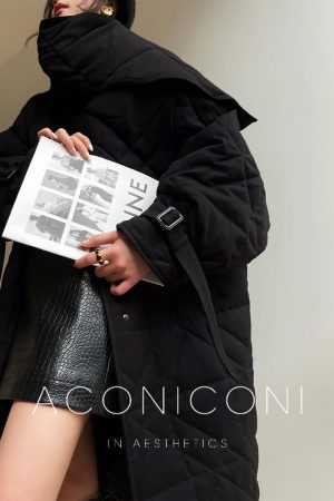 Warm Winter White Duck Down Scarf Loose Down Jacket - Women's Mid-Length Coat for 2025, Cozy Layering Essential