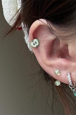 Water Droplet Pendant Earrings - Lake Green Zircon Hoops, Niche High-End Style, Trendy Ear Studs and Clips for 2025 Fashion