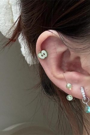 Water Droplet Pendant Earrings - Lake Green Zircon Hoops, Niche High-End Style, Trendy Ear Studs and Clips for 2025 Fashion