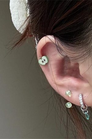 Water Droplet Pendant Earrings - Lake Green Zircon Hoops, Niche High-End Style, Trendy Ear Studs and Clips for 2025 Fashion