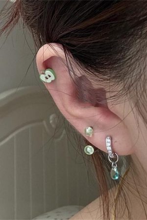 Water Droplet Pendant Earrings - Lake Green Zircon Hoops, Niche High-End Style, Trendy Ear Studs and Clips for 2025 Fashion