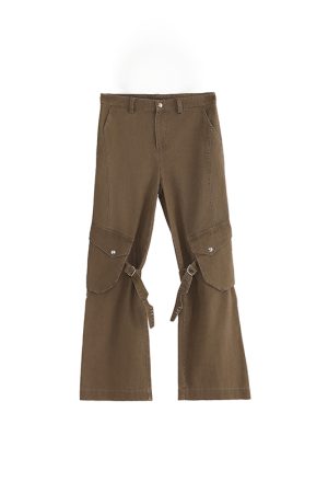 Water-Washed Loose Straight-Leg Strap Work Pants for Women - Fall/Winter 2025 Fashion, Casual Style, Streetwear, Trendy
