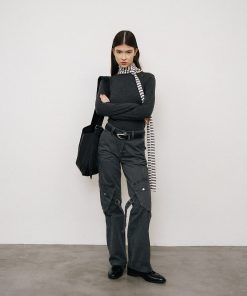 Water-Washed Loose Straight-Leg Strap Work Pants for Women - Fall/Winter 2025 Fashion, Casual Style, Streetwear, Trendy