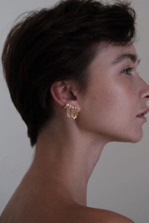 Wheat Ear Tassel Pearl Earrings - High-End Niche Design Ear Clips for Fashion-Forward 2025 Style