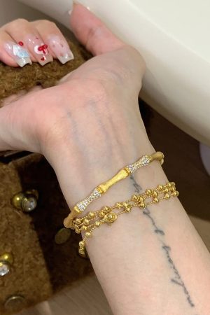 Wheat Ear Tassel Weaving Full Diamond Inlaid Zircon Bamboo Joint Bracelet for Women - 2025 Light Luxury Versatile Jewelry