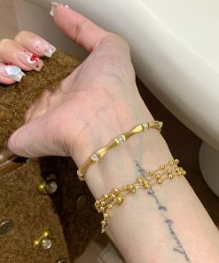 Wheat Ear Tassel Weaving Full Diamond Inlaid Zircon Bamboo Joint Bracelet for Women - 2025 Light Luxury Versatile Jewelry