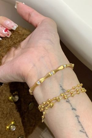Wheat Ear Tassel Weaving Full Diamond Inlaid Zircon Bamboo Joint Bracelet for Women - 2025 Light Luxury Versatile Jewelry