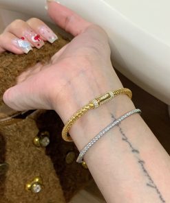 Wheat Ear Tassel Weaving Full Diamond Inlaid Zircon Bamboo Joint Bracelet for Women - 2025 Light Luxury Versatile Jewelry