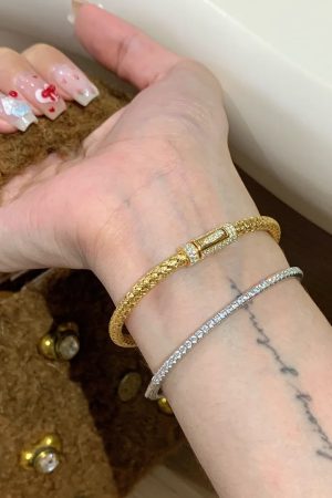 Wheat Ear Tassel Weaving Full Diamond Inlaid Zircon Bamboo Joint Bracelet for Women - 2025 Light Luxury Versatile Jewelry