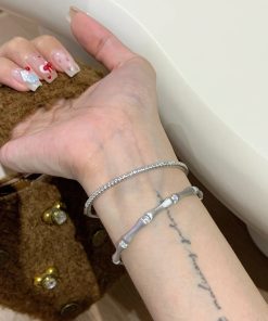 Wheat Ear Tassel Weaving Full Diamond Inlaid Zircon Bamboo Joint Bracelet for Women - 2025 Light Luxury Versatile Jewelry