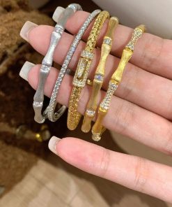 Wheat Ear Tassel Weaving Full Diamond Inlaid Zircon Bamboo Joint Bracelet for Women - 2025 Light Luxury Versatile Jewelry