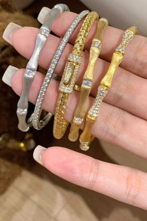 Wheat Ear Tassel Weaving Full Diamond Inlaid Zircon Bamboo Joint Bracelet for Women - 2025 Light Luxury Versatile Jewelry