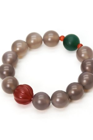 White Agate Bead Bracelet for Women - Simple Retro Design, Unique Personality Jewelry, Niche Fashion Accessory