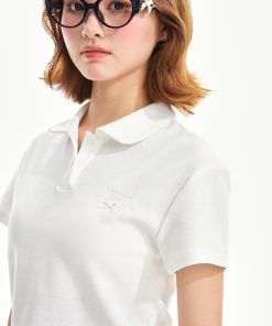 White Basic Cropped T-Shirt for Early Autumn 2025 - Slim-Fit Short Sleeve Top in Niche Style, Perfect for 90s and Y2K Fashion