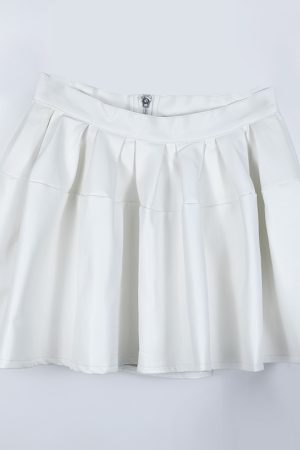 White Camellia Long Sleeve Slim Fit T-Shirt for Women - 2025 Trendy Puff Skirt Outfit, Perfect for Y2K and Korean Style Looks
