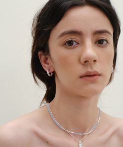 White Drip Glaze Enamel Round Ring Earrings with Gold and Silver Stripes, Minimalist Cool Style for Modern Fashion Lovers