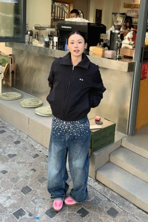 White Duck Down Lapel Jacket - Logo Printed Casual Coat for Autumn Winter - Warm Fashion Outerwear