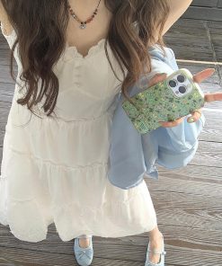 White Hollow-Out Spaghetti Strap Dress for Women - French Style Long Skirt, Perfect for Summer Beach Vacation - New Arrival