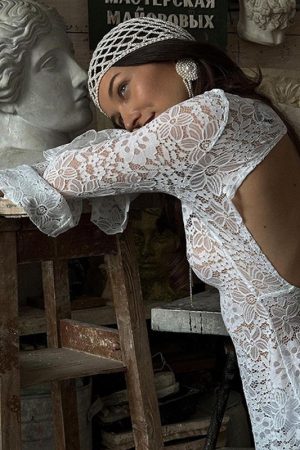White Lace Long Sleeve Backless Cover-Up â€“ Sexy Bikini Shawl for Beach Vacation, Summer Dress, Boho Style