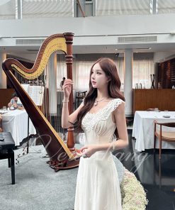 White Lace Sleeveless Dress for Women - Mid-Length Summer Style, Moonlight Design, Elegant and Timeless Fashion