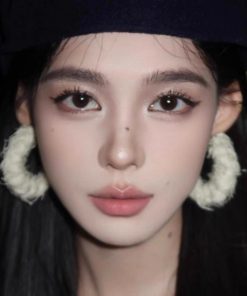 White Plush Circular Earrings - Korean Style High-End Minimalist Ear Hoops for Women - Perfect for Round Faces - Autumn/Winter Fashion