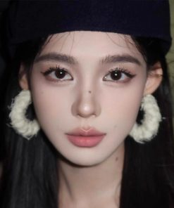 White Plush Circular Earrings - Korean Style High-End Minimalist Ear Hoops for Women - Perfect for Round Faces - Autumn/Winter Fashion