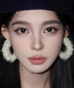 White Plush Circular Earrings - Korean Style High-End Minimalist Ear Hoops for Women - Perfect for Round Faces - Autumn/Winter Fashion