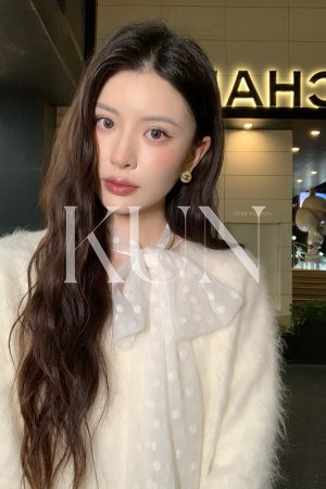 White Polka Dot Chiffon Shirt for Women - Elegant K-Drama Style, Versatile Spring Fashion 2025