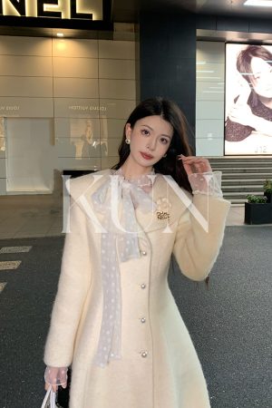 White Polka Dot Chiffon Shirt for Women - Elegant K-Drama Style, Versatile Spring Fashion 2025