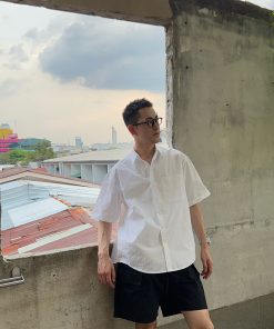 White Short Sleeve Casual Shirt for Boys - Summer Youth Korean Style Loose Fit Top