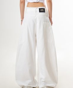 White Straight Leg High-Waisted Wide-Leg Jeans for Women - Trendy Casual Curved Knife Design, Versatile American Style Fashion