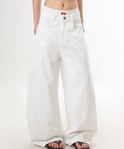 White Straight Leg High-Waisted Wide-Leg Jeans for Women - Trendy Casual Curved Knife Design, Versatile American Style Fashion