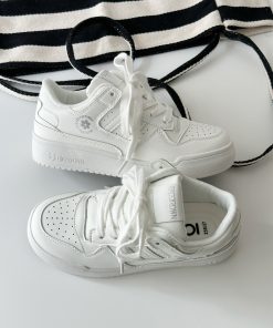 White Thick-Soled Sneakers for Spring 2025 - Versatile Casual Board Shoes for Students - Trendy Niche Design