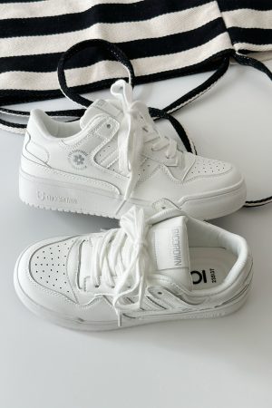 White Thick-Soled Sneakers for Spring 2025 - Versatile Casual Board Shoes for Students - Trendy Niche Design