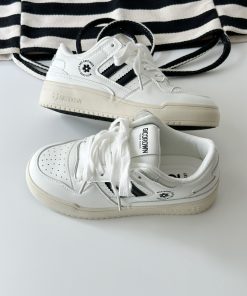 White Thick-Soled Sneakers for Spring 2025 - Versatile Casual Board Shoes for Students - Trendy Niche Design