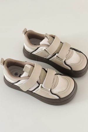 White Thick-Soled Velcro Sneakers for Women - 2025 Casual Versatile Sports Shoes with Big Toe Design
