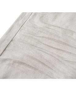 White Wide-Leg Casual Pants with Scratched Cat Whiskers - Baggy Curved Blade Design, Y2K Inspired Denim Trousers for Trendy Style