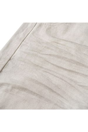White Wide-Leg Casual Pants with Scratched Cat Whiskers - Baggy Curved Blade Design, Y2K Inspired Denim Trousers for Trendy Style