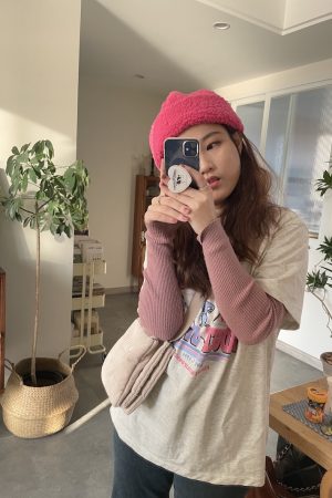 Wide-Brimmed Wool Hat - Face-Slimming Sweet Bean Bowl Hat in Korean Style for Cozy Fashion
